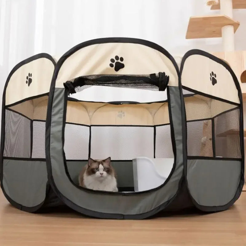 Portable Foldable Pet Tent Kennel Octagonal Fence_1