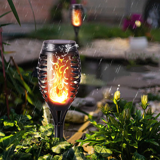 12LED Solar Flame Torch Light Flickering Floor Lamp_0