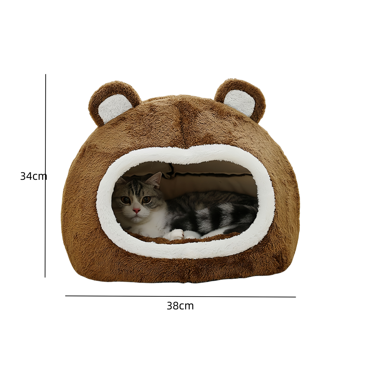 Funny Cat Bed Warm Pet House Soft Long Plush Kitten Tent Cave_4