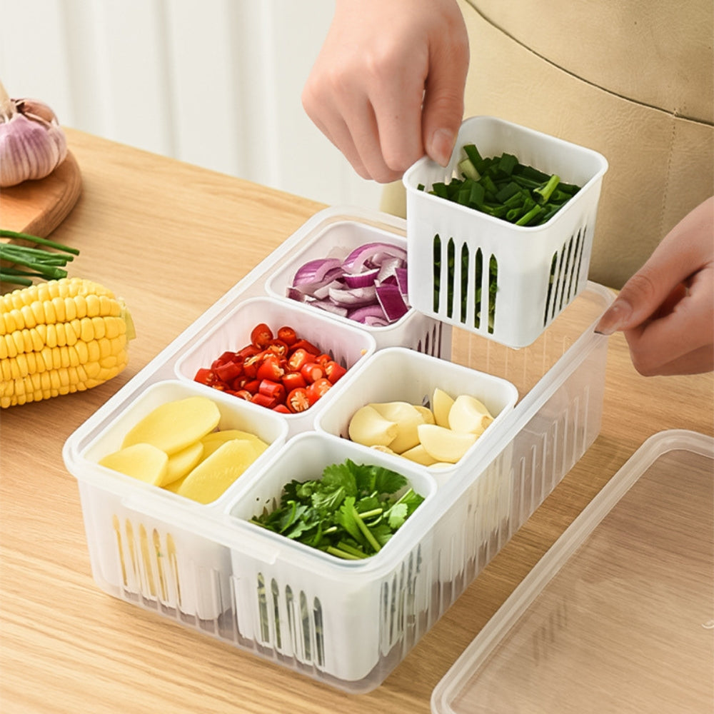 Refrigerator Storage Box 4 and 6 Grids Food Vegetable Fruit_2