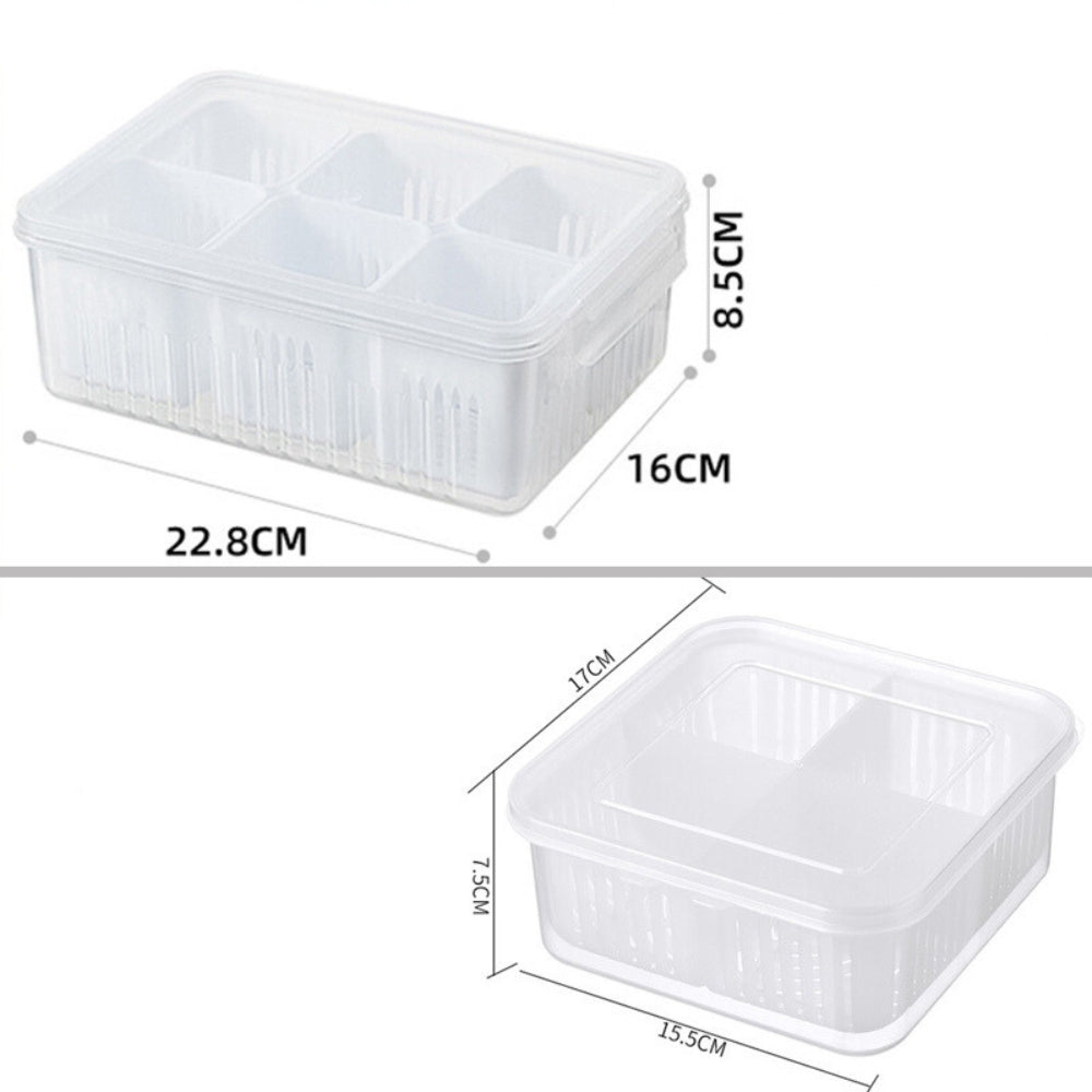 Refrigerator Storage Box 4 and 6 Grids Food Vegetable Fruit_8