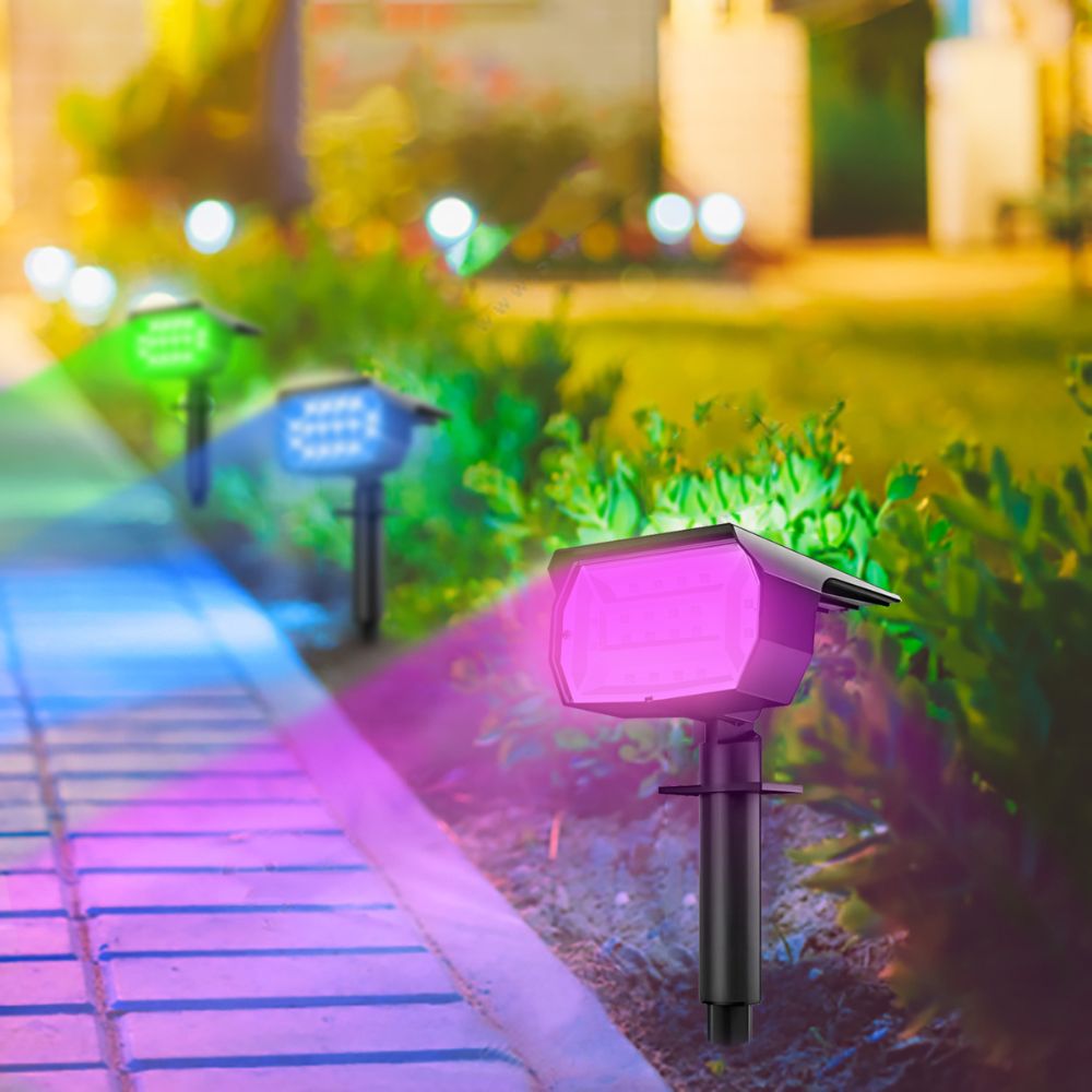 20LED Colorful Solar Landscape Spotlights Wireless Waterproof_2