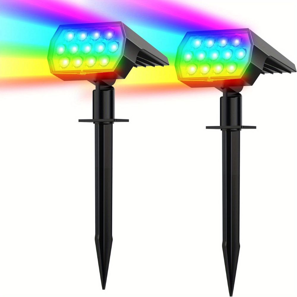 20LED Colorful Solar Landscape Spotlights Wireless Waterproof_4