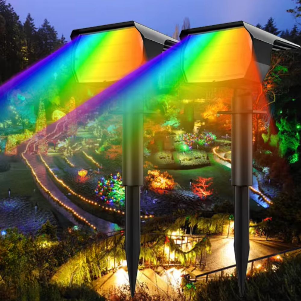 20LED Colorful Solar Landscape Spotlights Wireless Waterproof_0