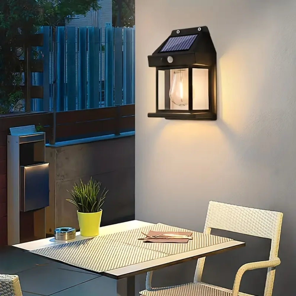 Outdoor Solar Wall Lamp Waterproof Tungsten Filament Lamp Induction Lamp_1