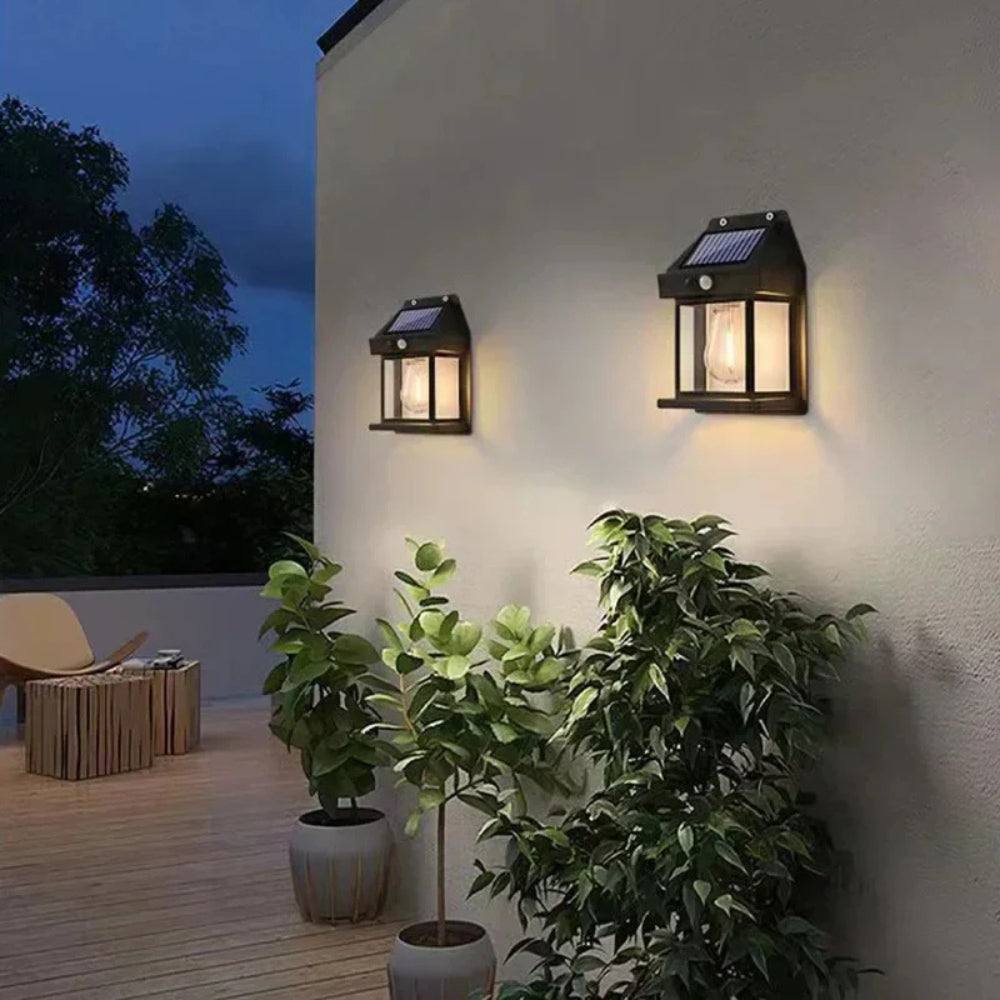 Outdoor Solar Wall Lamp Waterproof Tungsten Filament Lamp Induction Lamp_3