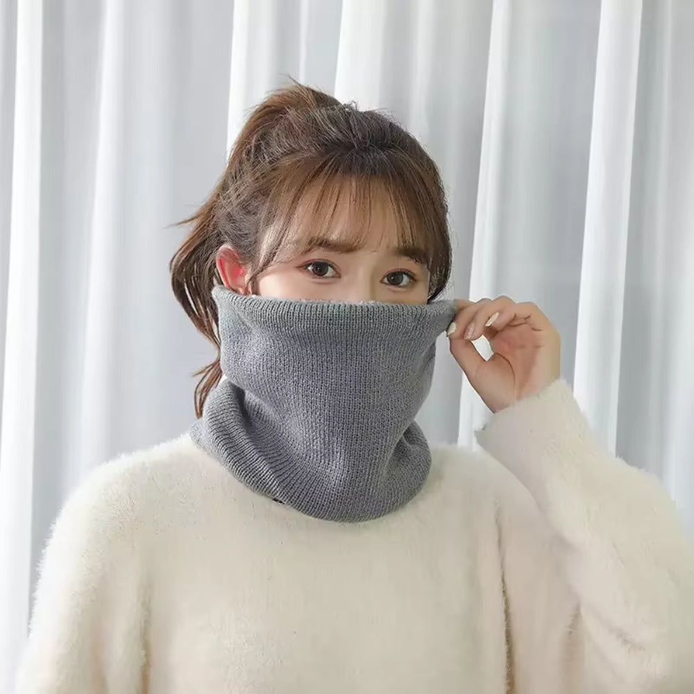 Fashion Soft Knitted Neck Warmer Scarf Women Men Face Cover Winter_4