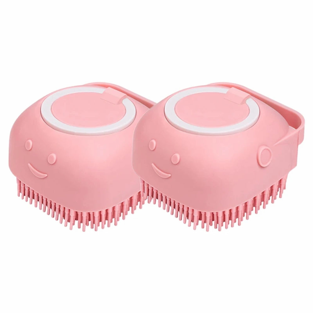 Dog Bathing Brush Pet Massage Brush Shampoo Dispenser Soft Silicone Brush_9