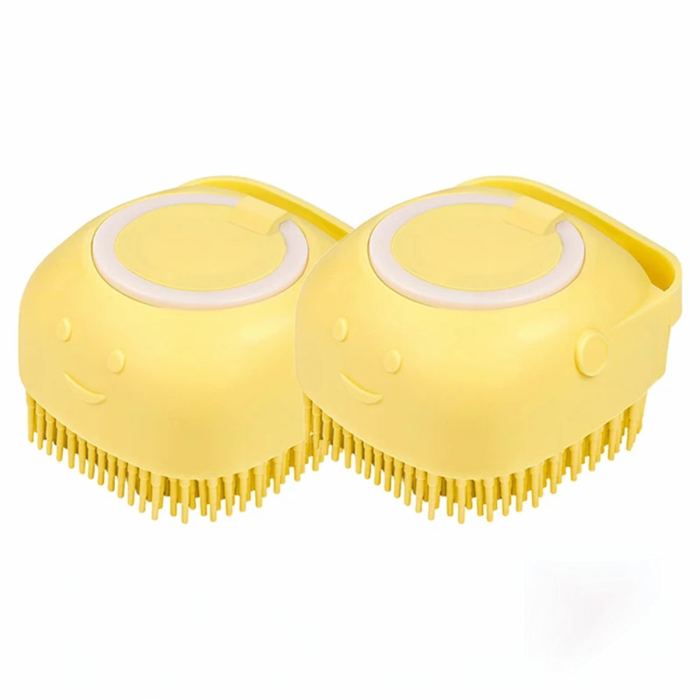 Dog Bathing Brush Pet Massage Brush Shampoo Dispenser Soft Silicone Brush_10