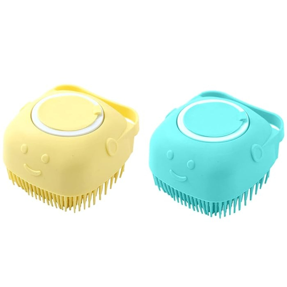 Dog Bathing Brush Pet Massage Brush Shampoo Dispenser Soft Silicone Brush_13