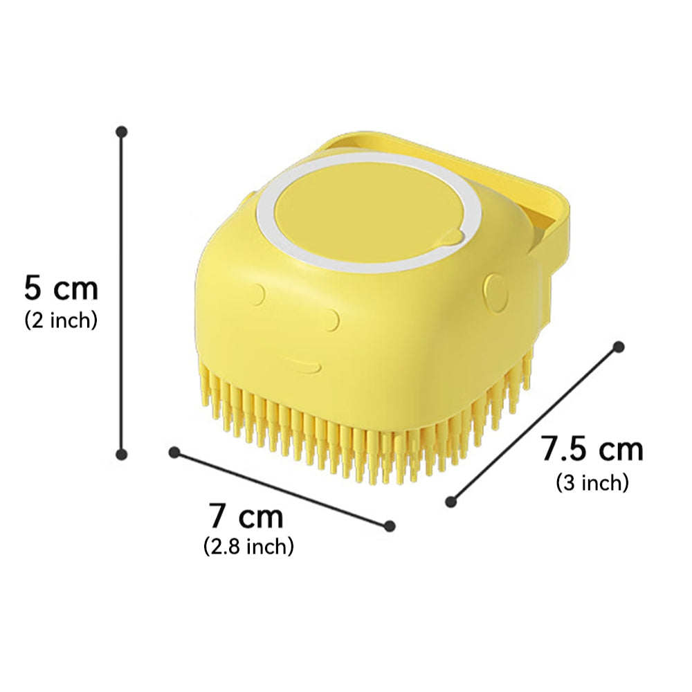 Dog Bathing Brush Pet Massage Brush Shampoo Dispenser Soft Silicone Brush_14