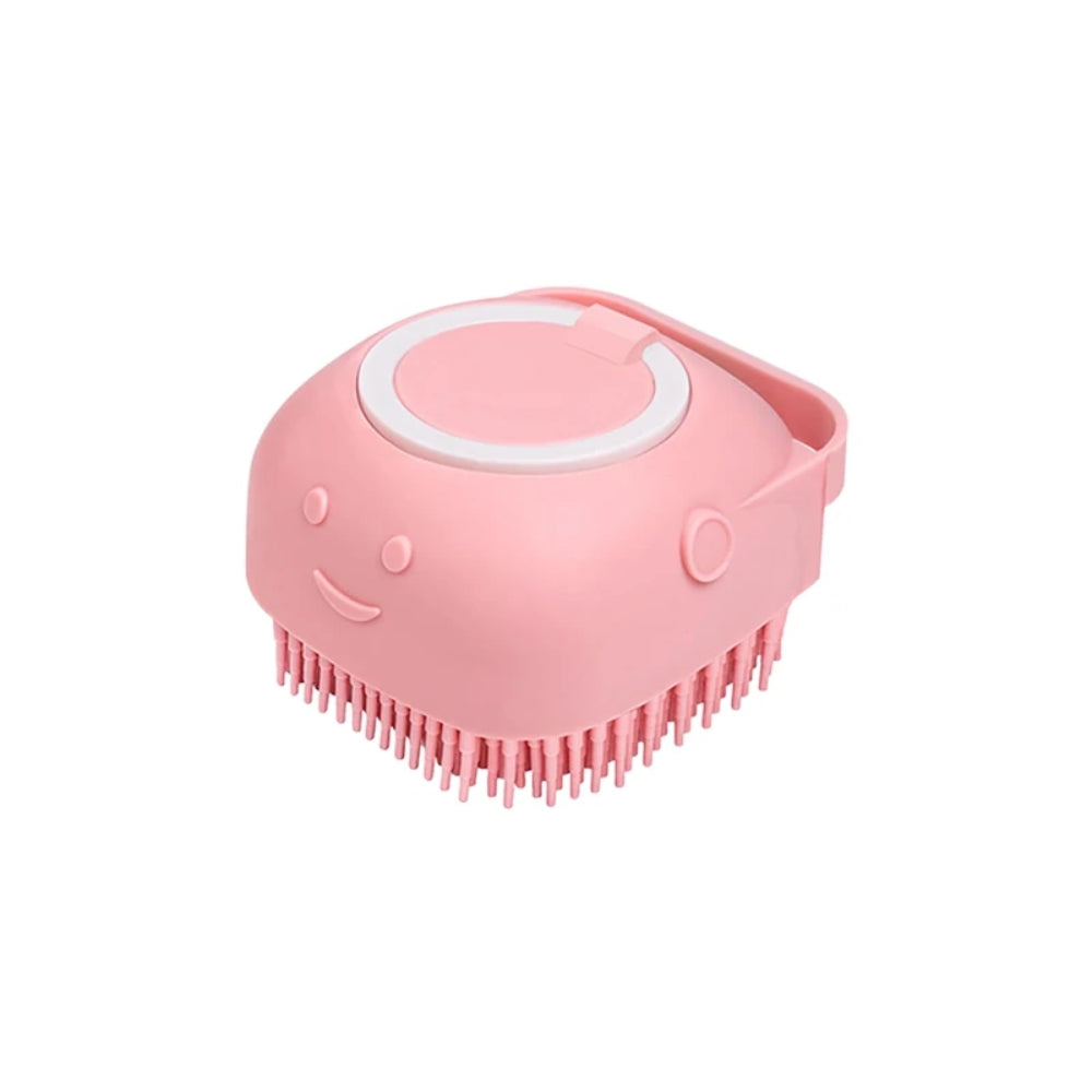 Dog Bathing Brush Pet Massage Brush Shampoo Dispenser Soft Silicone Brush_5