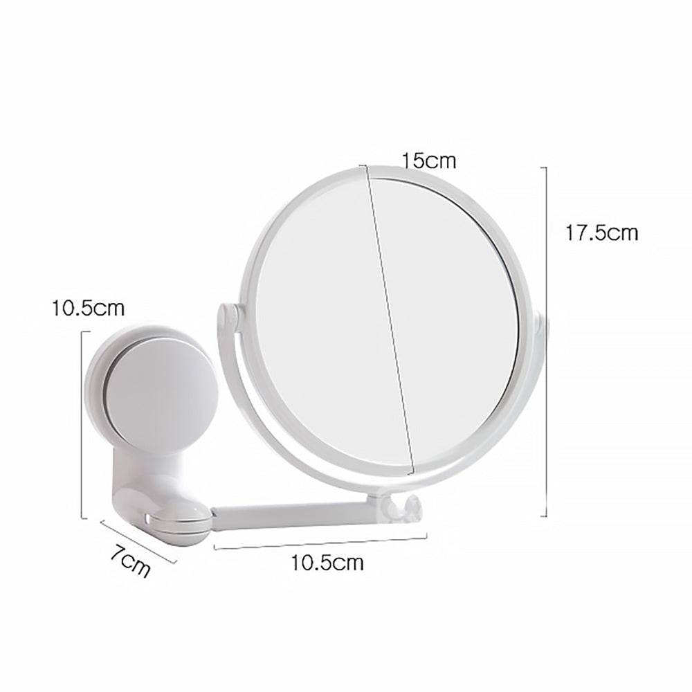 Folding Round Makeup Mirror Wall Mounted Rotating Double Sided Mirror_9