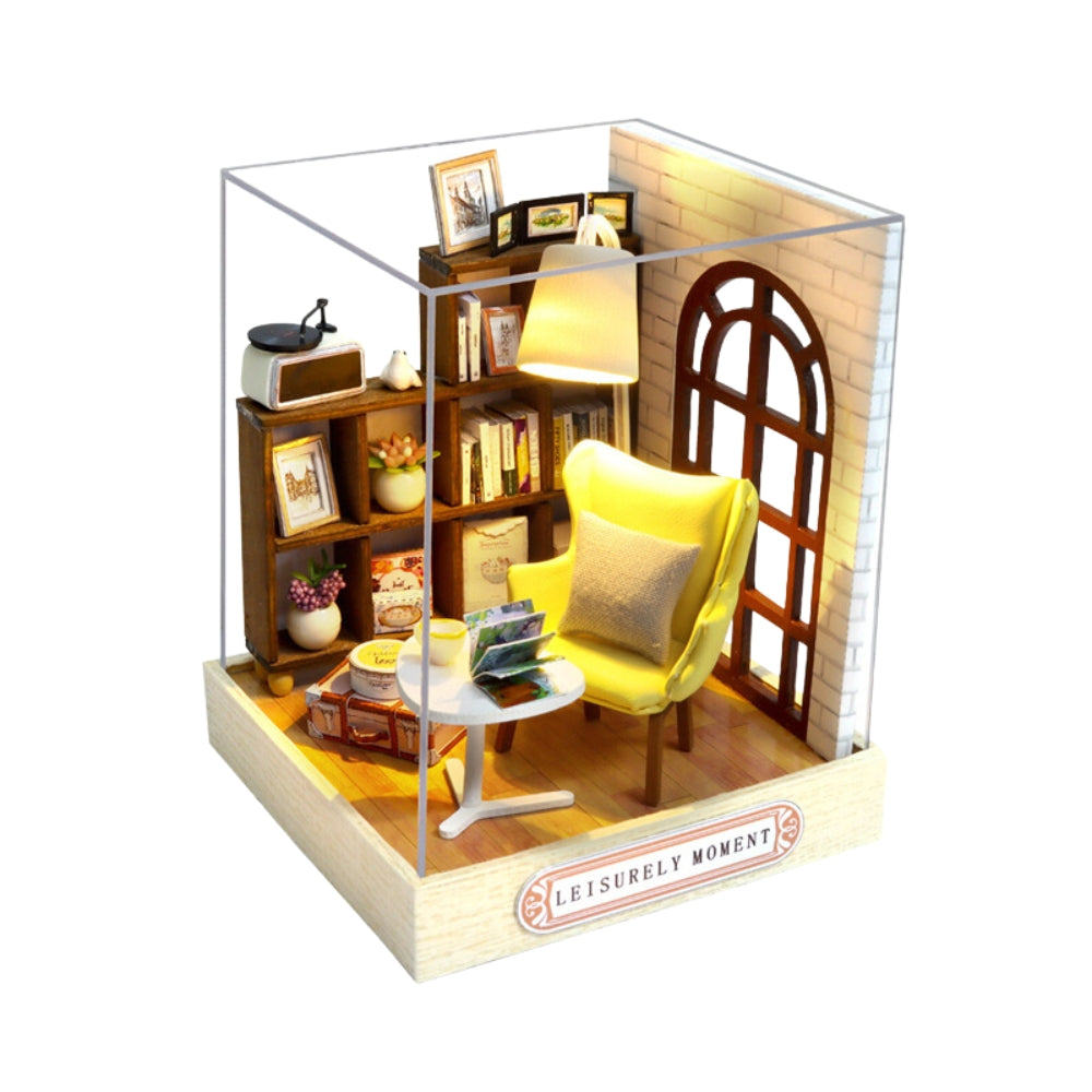 Magic Wooden Doll House Mini Kit DIY Handmade Assembly Model Building Room_8