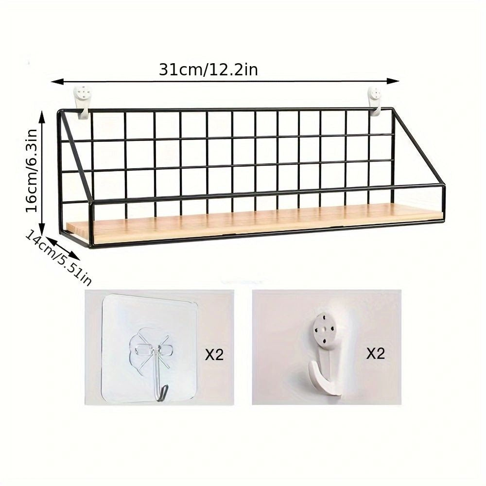 Non Perforated Storage Rack Wall Mounted Rural Wooden Storage Rack_10