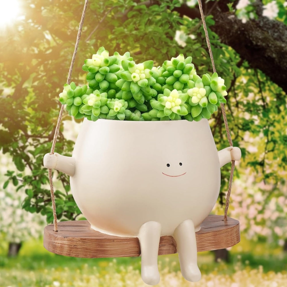 Cute Swing Jar and Small Flower Pot Outdoor Courtyard Decoration_1