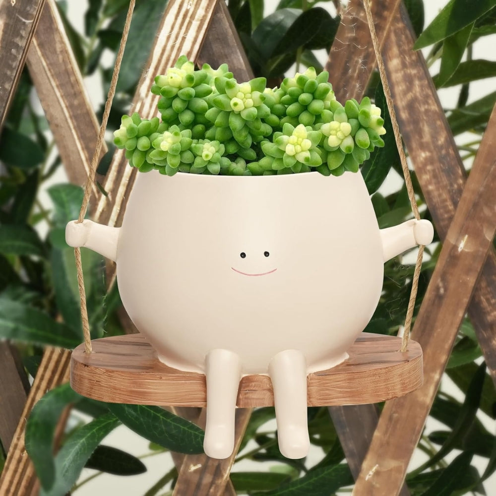 Cute Swing Jar and Small Flower Pot Outdoor Courtyard Decoration_3