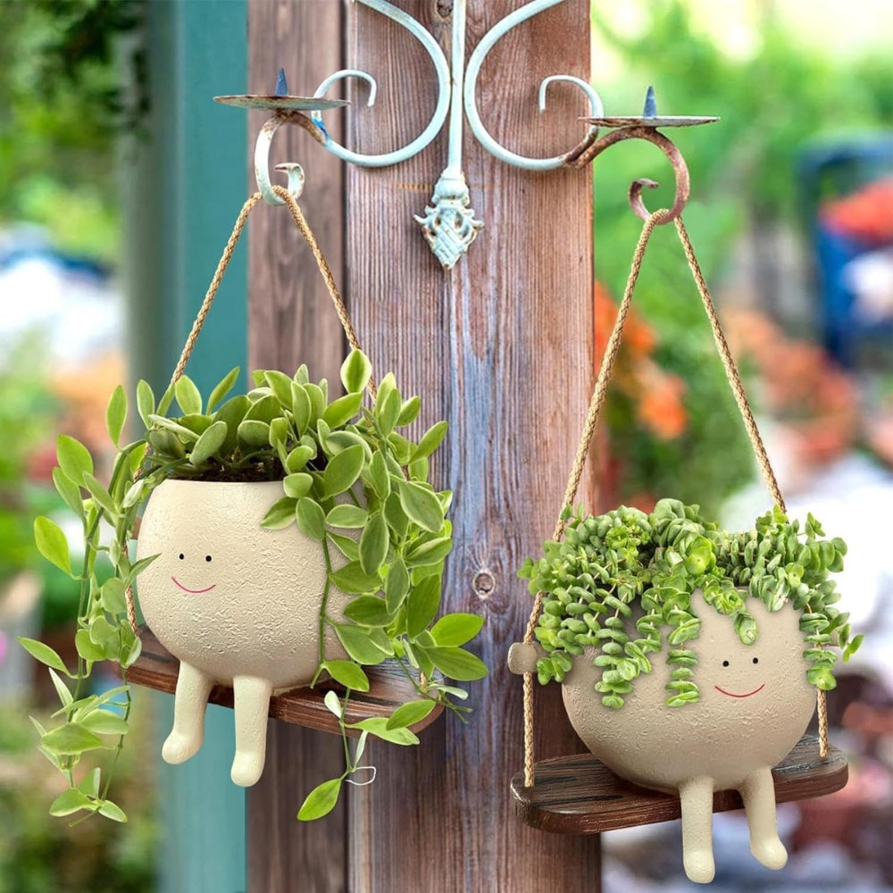 Cute Swing Jar and Small Flower Pot Outdoor Courtyard Decoration_5