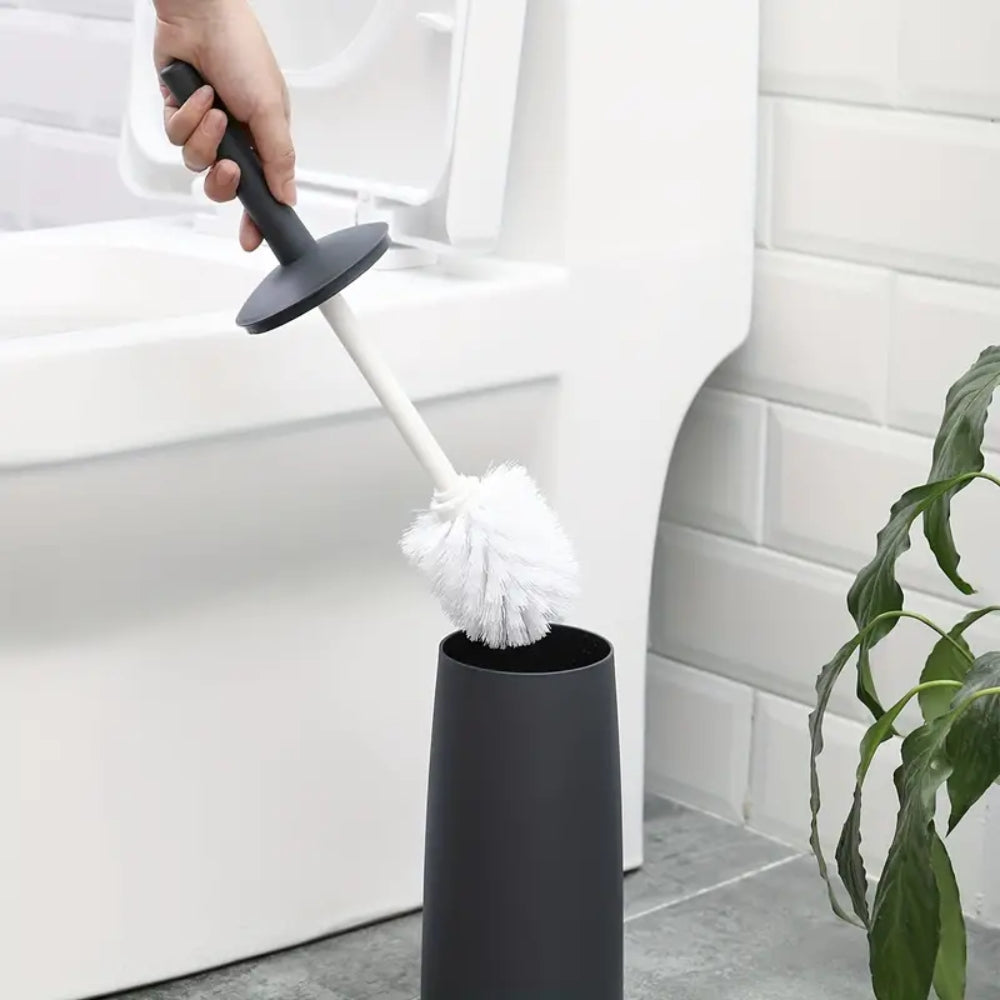 Plastic Toilet Brush And Holder Bathroom Toilet Removable Handle Sturdy And Durable_1