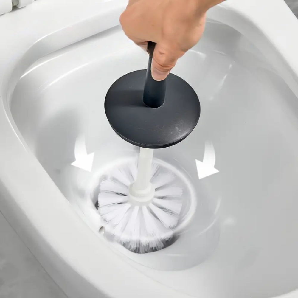 Plastic Toilet Brush And Holder Bathroom Toilet Removable Handle Sturdy And Durable_5