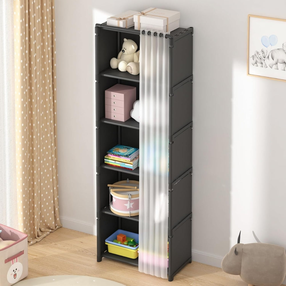 Dustproof Wardrobe High Capacity Partition Bookshelf Bedroom Storage Cabinet_1