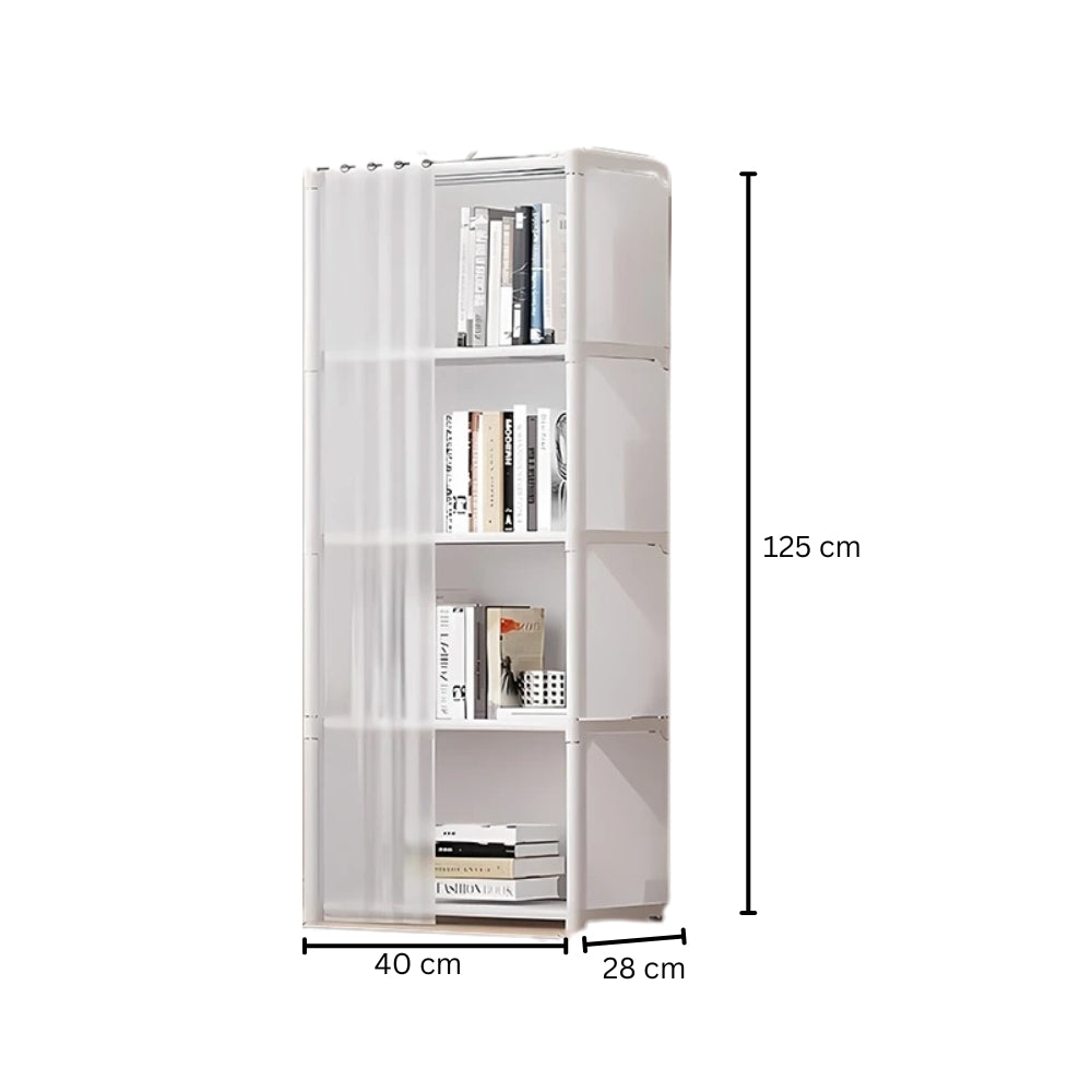 Dustproof Wardrobe High Capacity Partition Bookshelf Bedroom Storage Cabinet_7