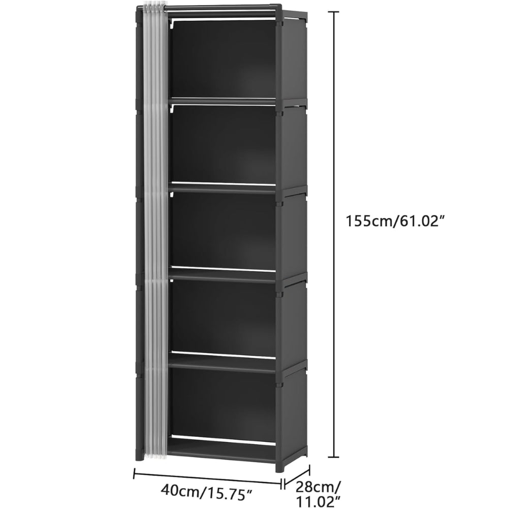 Dustproof Wardrobe High Capacity Partition Bookshelf Bedroom Storage Cabinet_8