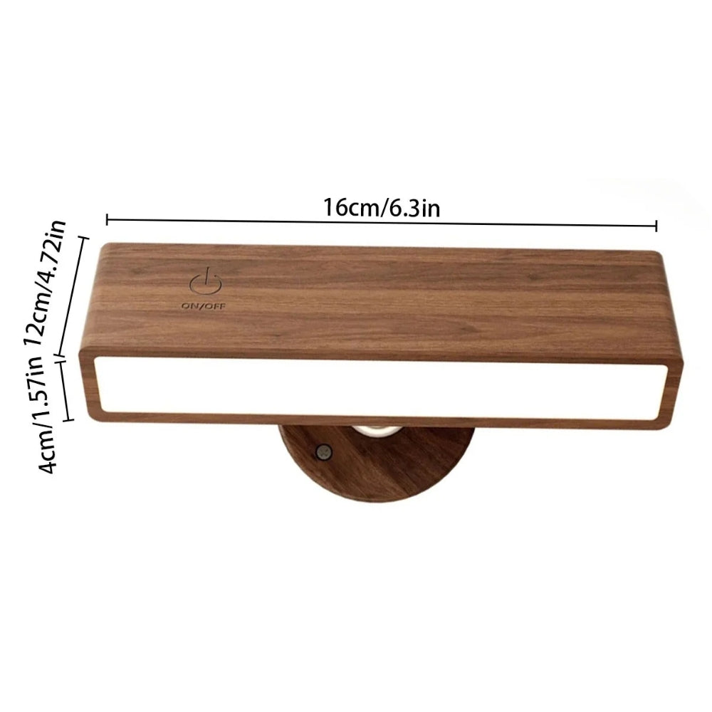 Nordic Wood Wall Lamp With 360 Rotate Dimmable Wall Sconce_8