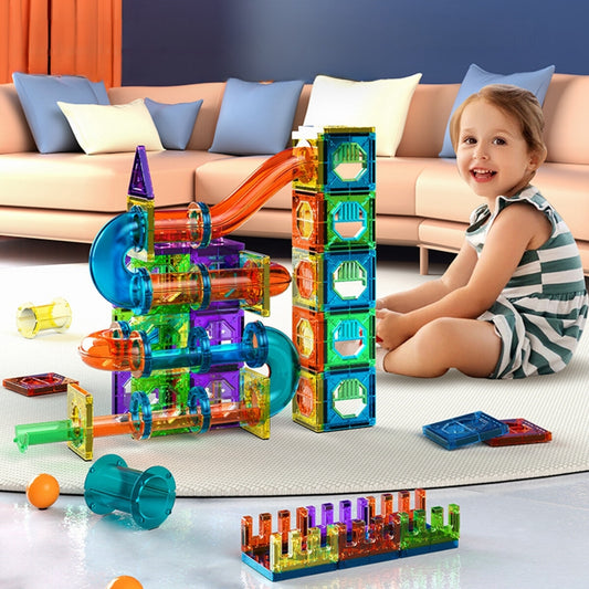 Light Magnetic Tiles Building Blocks for Kids 3D Clear Educational Building Toys_0