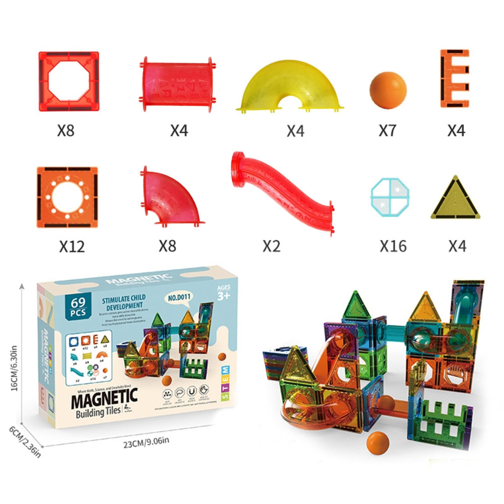 Light Magnetic Tiles Building Blocks for Kids 3D Clear Educational Building Toys_5