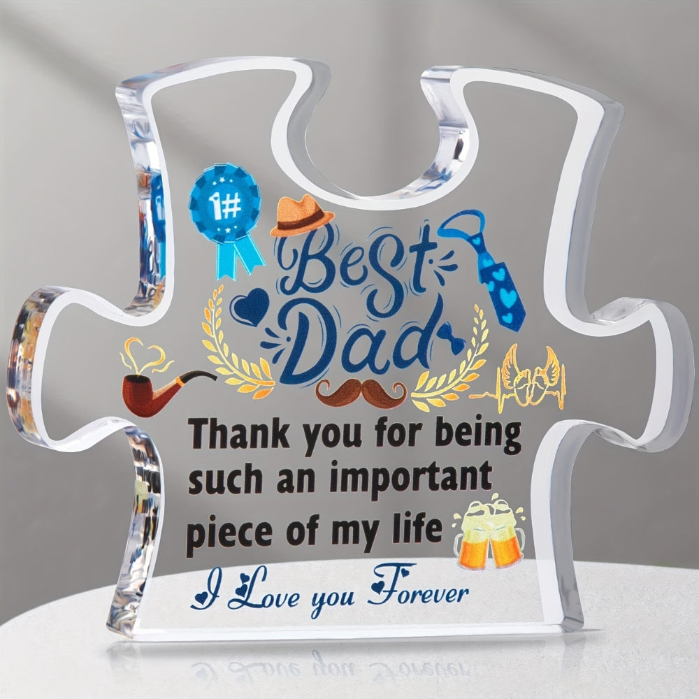 Best Dad Acrylic Puzzle Decoration Gifts for Dad Plaque Stand Home Decoration_3