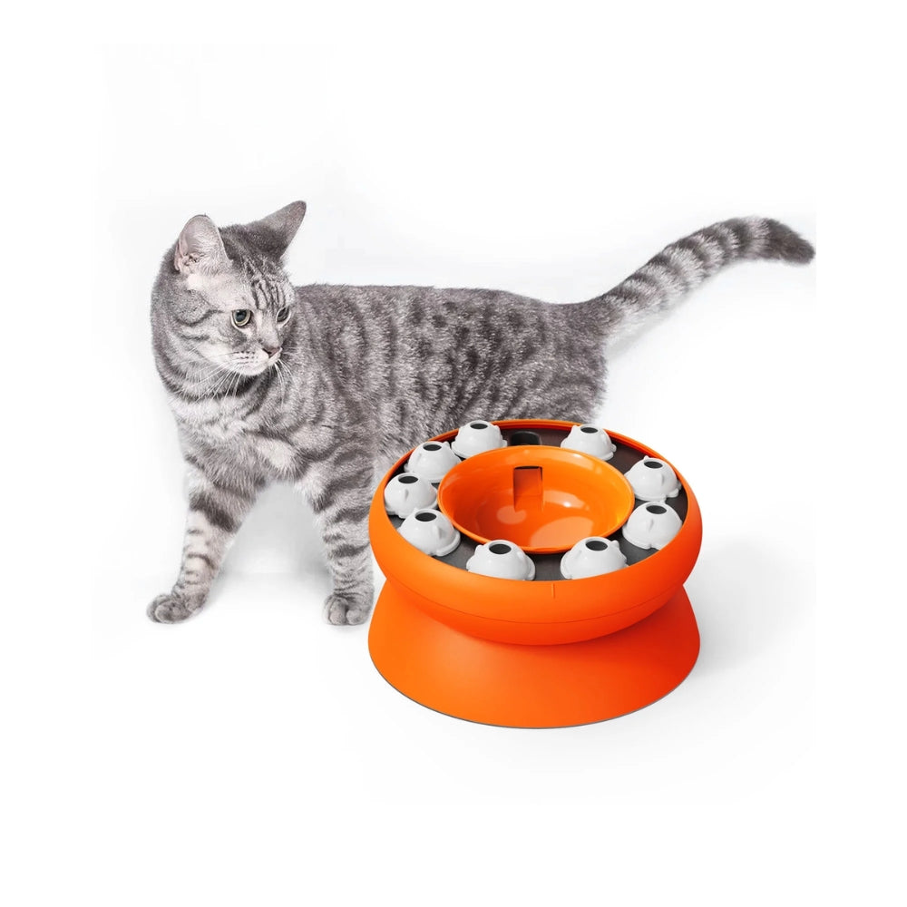 Slow Feeder Cat Bowl Cat Stomach Healthy Slanted Design Multifunction Pet Feed Bowl_1