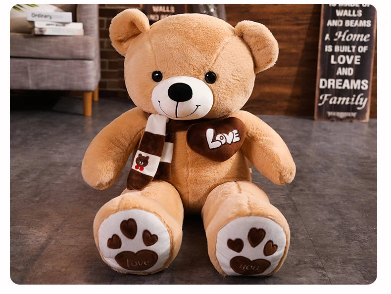 High Quality 4 Colors Teddy Bear With Scarf Stuffed Animals Bear Plush Toys Doll Pillow Kids Lovers Birthday Baby Gift