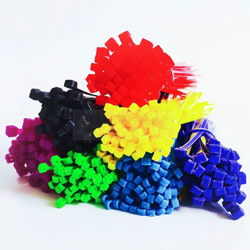 Yellow 100pcs Cable Ties Self-Locking Nylon Wire Cable Zip Ties 2.5x100 3.5x100 Organiser Fasten Cable