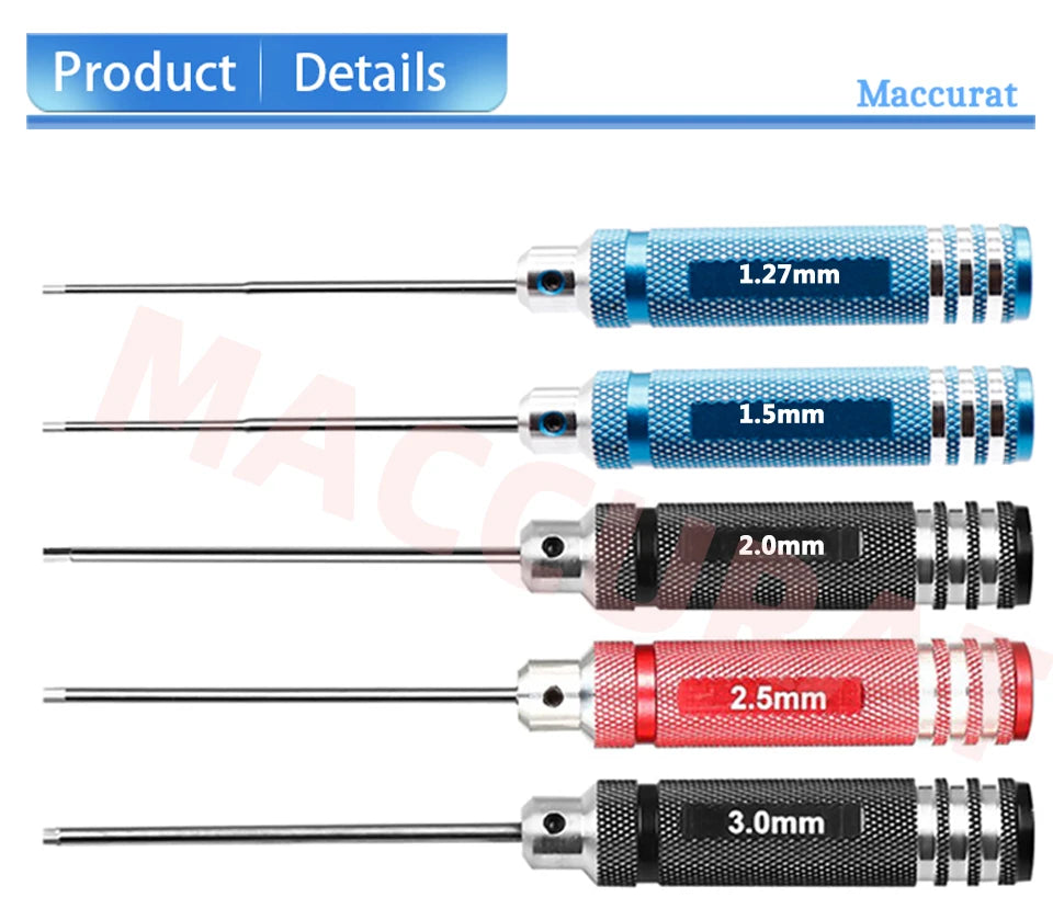 Maccurat Quality White Steel  Screwdriver Tool 1.27 1.5 2.0 2.5 3.0 For 3D Printer Ender 3 Accessories Hotend Removal Tool