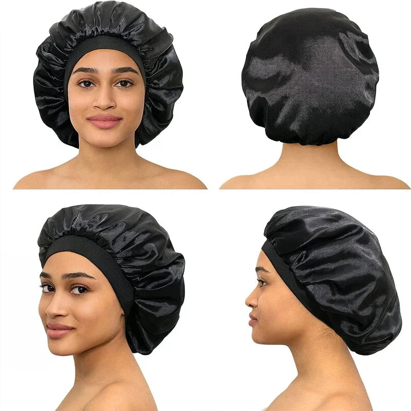 Large Satin Bonnet,Silk Bonnet Hair Wrap for Sleeping, Sleep Cap With Elastic Soft Band, Big Bonnets for Women Hair Care