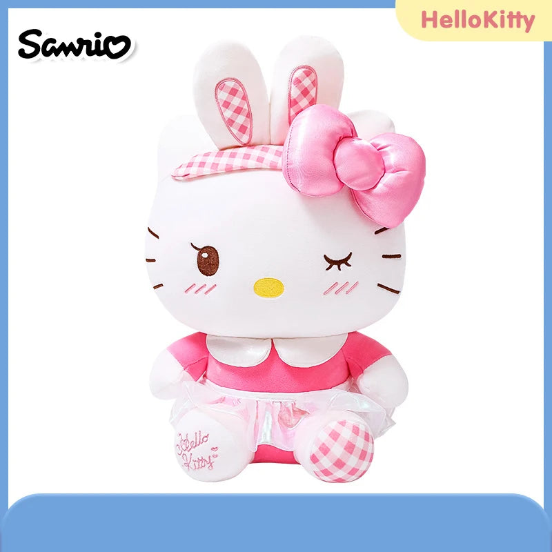 Anime Sanrio Hello Kitty Kulomi Cute Stuffed Plush Toys Plushies Soft Pillow Kawaii Pink Birthday Party Gift For Kid Girl Friend