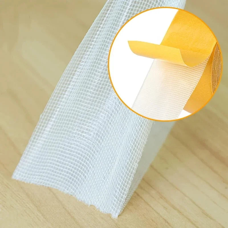 1Roll 5M Double Sided Tape High Viscosity Grid Fiber Transparent Double Sided Tape Sticky Adhesive Fiber Mesh Tape