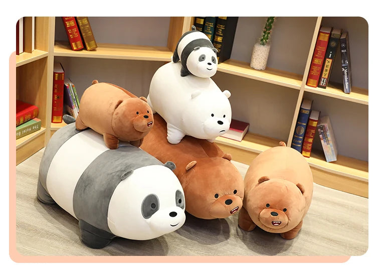 The Bare Bears Plush Grizzly Panda Ice Bear Toys Stuffed Doll We Bare Bears Plush Peluche Room Decor Bedside Cushion Kid Gifts