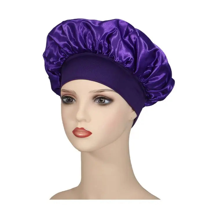 Large Satin Bonnet,Silk Bonnet Hair Wrap for Sleeping, Sleep Cap With Elastic Soft Band, Big Bonnets for Women Hair Care