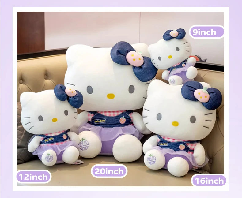 Anime Sanrio Hello Kitty Kulomi Cute Stuffed Plush Toys Plushies Soft Pillow Kawaii Pink Birthday Party Gift For Kid Girl Friend