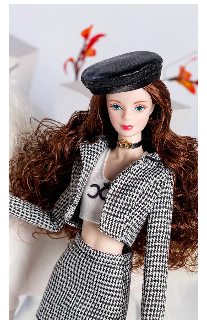 Supermodel Doll Clothes Suit European Fashion Classic Trench Coat Accessories Set Princess Dress DIY Limited Collection Gifts