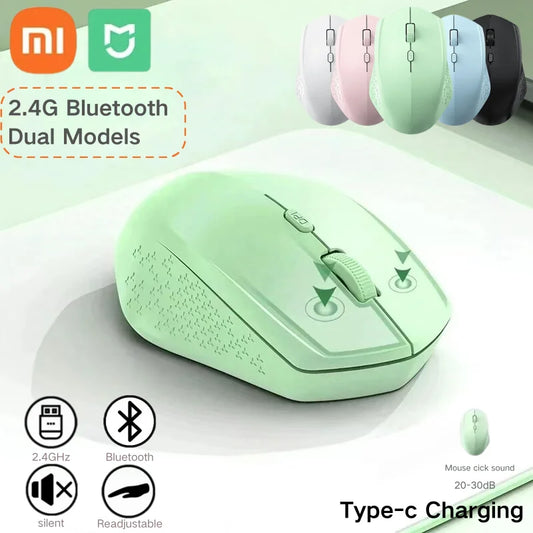 Xiaomi Mijia Wireless Mouse 2.4GHz Bluetooth Dual Models 1600 DPI Readjustable Rechargeable Ergonomic Mice Silent Office Gaming