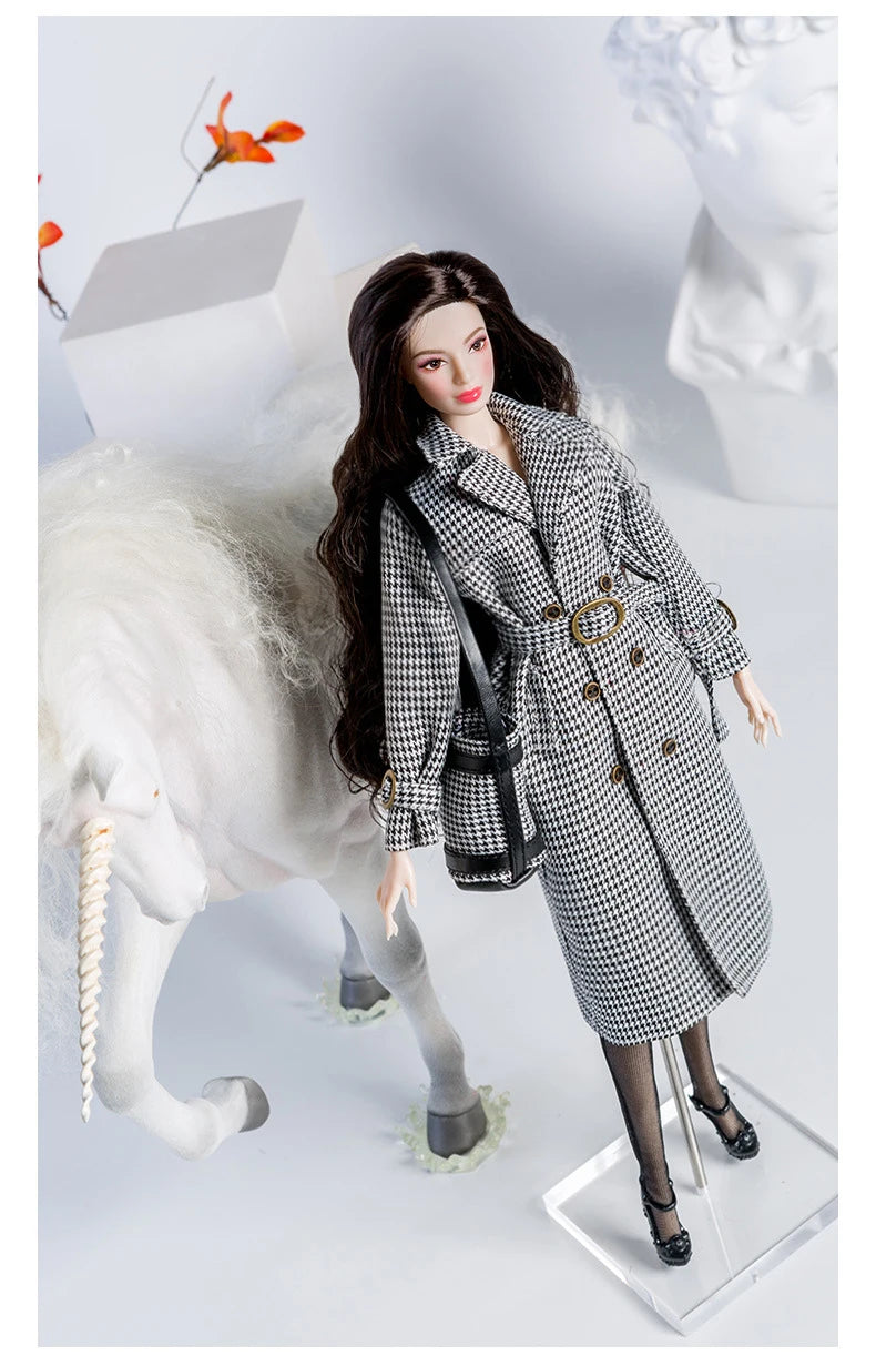 Supermodel Doll Clothes Suit European Fashion Classic Trench Coat Accessories Set Princess Dress DIY Limited Collection Gifts