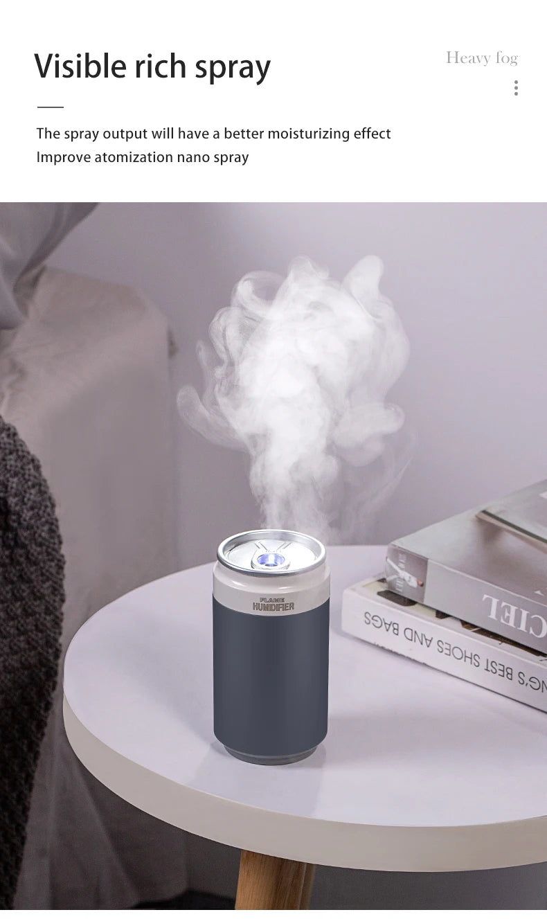 USB Air Humidifier 260ml Cup Size Cool Mist Maker For Car Bedroom Home Air Purifier H2O Humidifiers with RGB Color Candle Lights