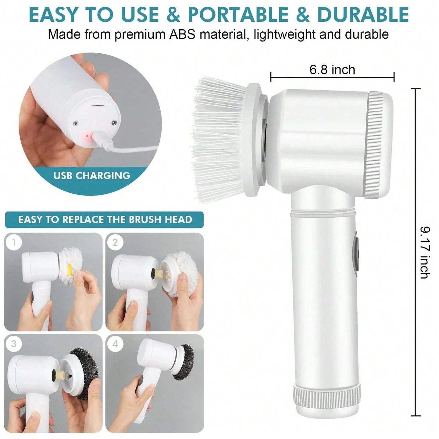 Xiaomi Electric Cleaning Brush Household Appliances Cordless Electric Floor Scrubber Replaceable Brush Head Household Cleaning