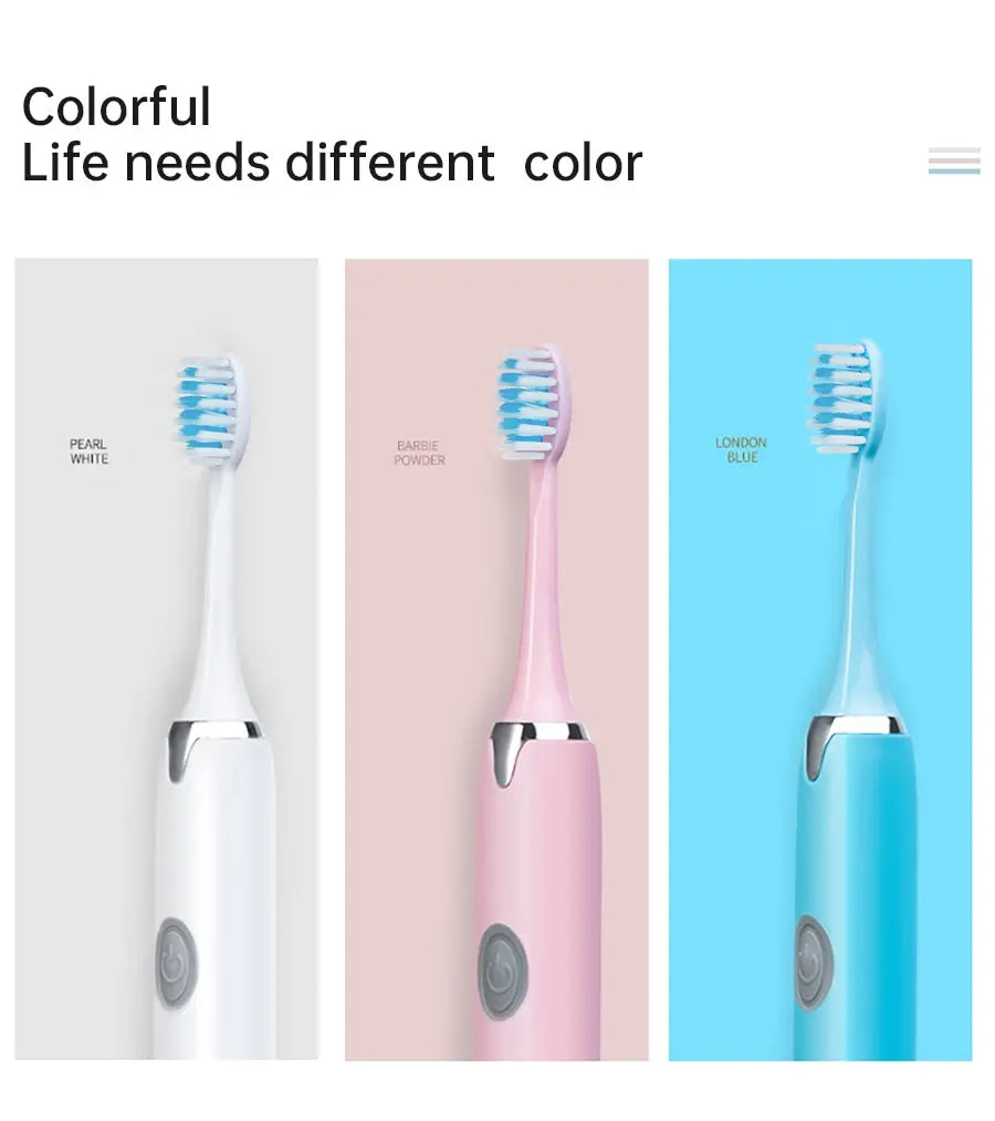 Sonic Electric Toothbrush IPX7 Waterproof Adult Couple Home Use Soft Bristle Replaceable With 4/8 Tooth Brush Heads