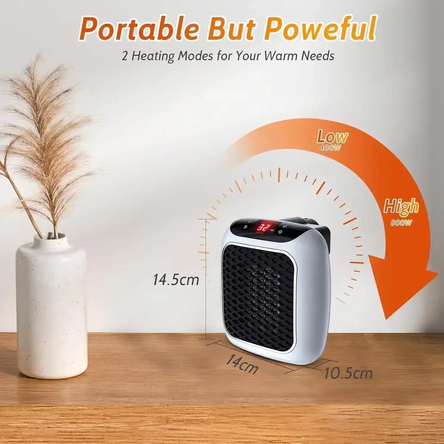 Portable Mini Heater for Home Bedroom Office Remote Control Electric Heater Low Consumption Vertical Heating Fans Warmer Machine