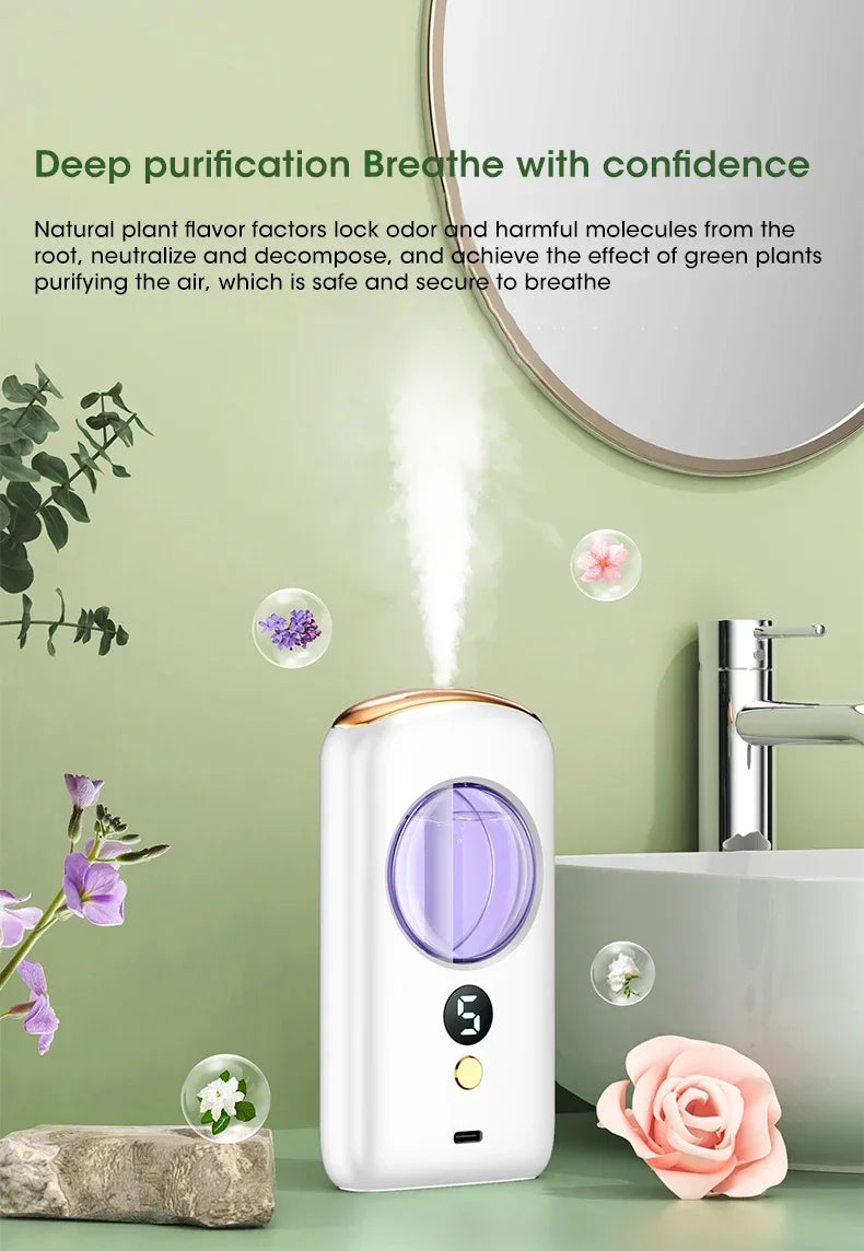 Desktop Diffuser Aromatherapy Machine USB Smart Air Purifier with Display Car Air Freshener Home Bathroom Deodorization