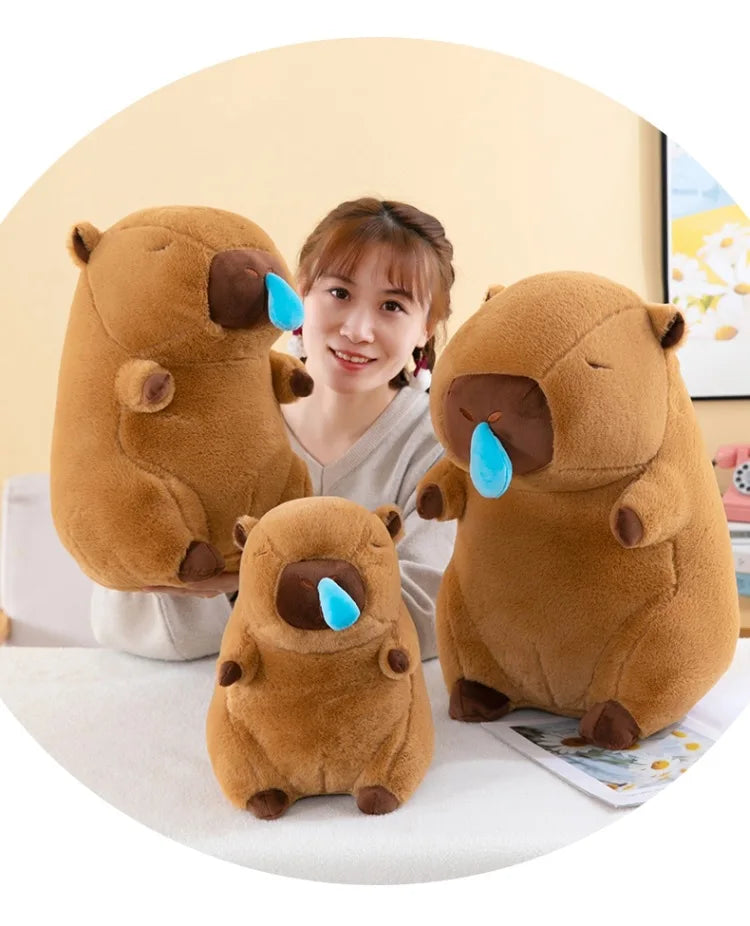 30-50cm Kapibala Cartoon Snot Capybara Plush Toy Kawaii Simulation Animal Ugly Cute Soft Stuffed Capybara Doll Throw Pillow Gift